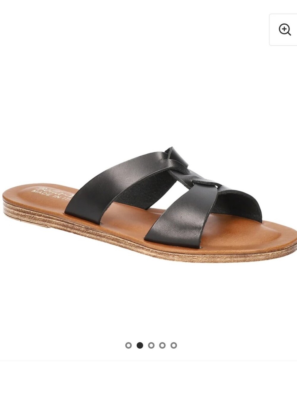 MADE IN ITALY 🇮🇹 Bella Vita Dov-Italy Black Leather Slide Sandals, 7M,